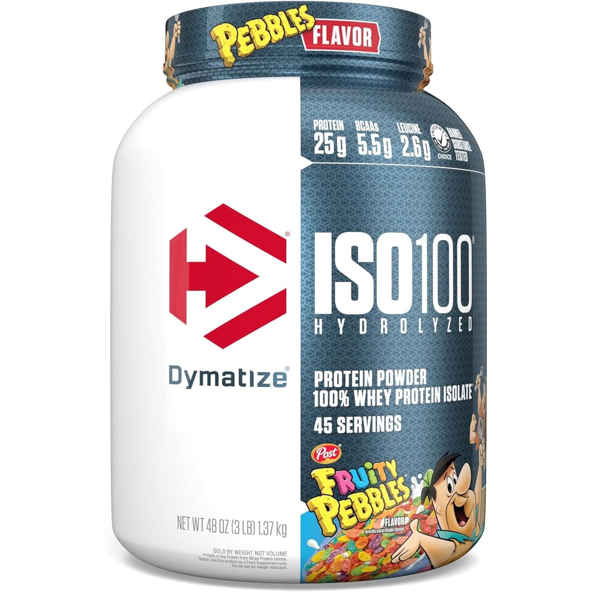 Dymatize ISO 100 Whey Protein Powder with 25G of Hydrolyzed 100% Whey Isolate, Gluten Free, Fast Digesting, Gourmet, 3 Pound, Vanilla, 3 Pound, 48 Oz