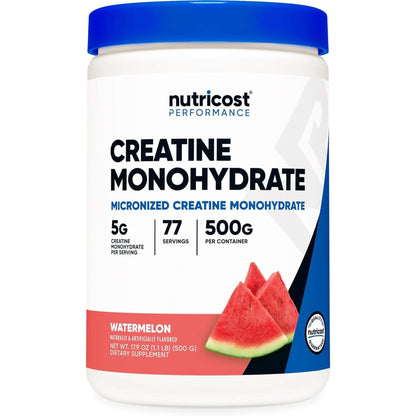 Nutricost Creatine Monohydrate Micronized Powder 500G, 5000Mg per Serv (5G) - Micronized Creatine Monohydrate, 100 Servings, 17.9 Oz