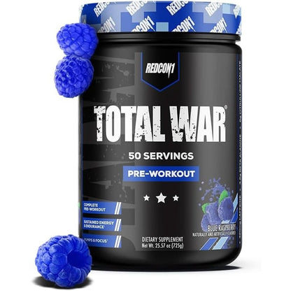 REDCON1 Total War Preworkout - Contains 320Mg of Caffeine from Green Tea, Juniper & Beta Alanine - Pre Work Out with Amino Acids to Increase Pump, Energy + Endurance (Rainbow Candy, 30 Servings)