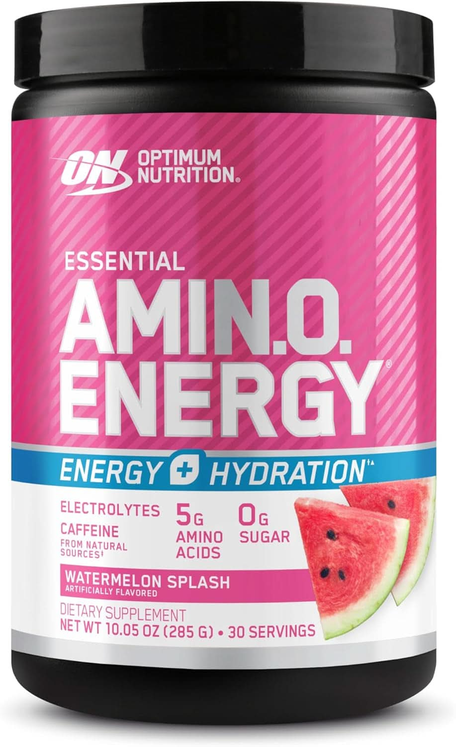 Optimum Nutrition Amino Energy Powder plus Hydration, with BCAA, Electrolytes, and Caffeine, Watermelon Splash, 30 Servings (Packaging May Vary)