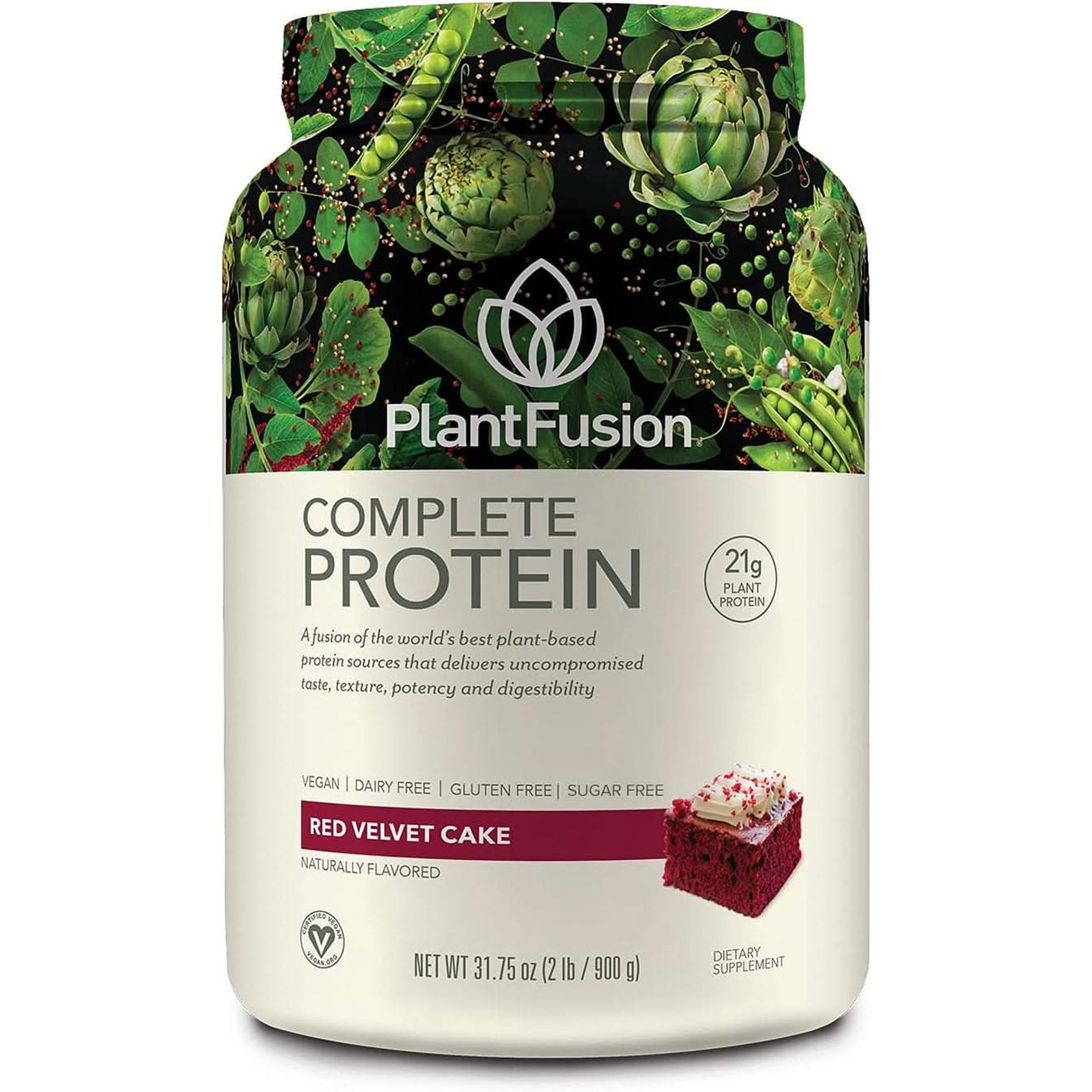 Plantfusion Complete Vegan Protein Powder - Plant Based Protein Powder with Bcaas, Digestive Enzymes and Pea Protein - Keto, Gluten Free, Soy Free, Non-Dairy, No Sugar, Non-Gmo - Vanilla Bean 2 Lb