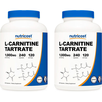 Nutricost L-Carnitine Tartrate 1,000Mg, 240 Capsules - 500Mg per Capsule, 120 Servings