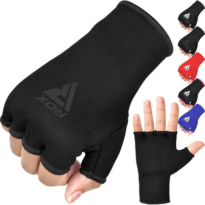 RDX Boxing Hand Wraps Inner Gloves Men Women, Half Finger Elasticated Bandages, under Mitts Fist Protection, Muay Thai, Kickboxing, MMA, Martial Arts Speed Bag Punching Training