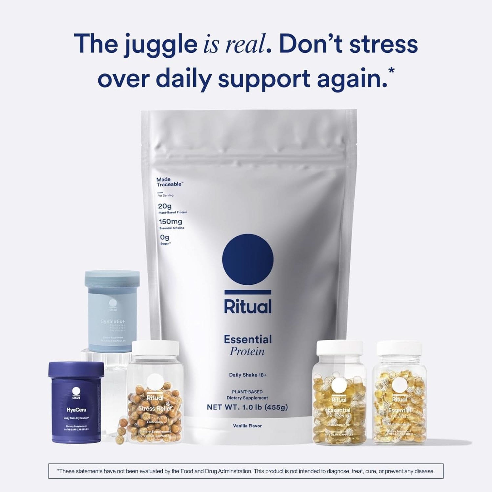 Ritual Essential for Women Prenatal Multivitamin: Folate & Choline for Neural Tube Support, Omega-3 DHA for Fetal Brain Development, Iron, Calcium-Helper D3 & K2, Non-Gmo, Vegan, Citrus, 30 Days