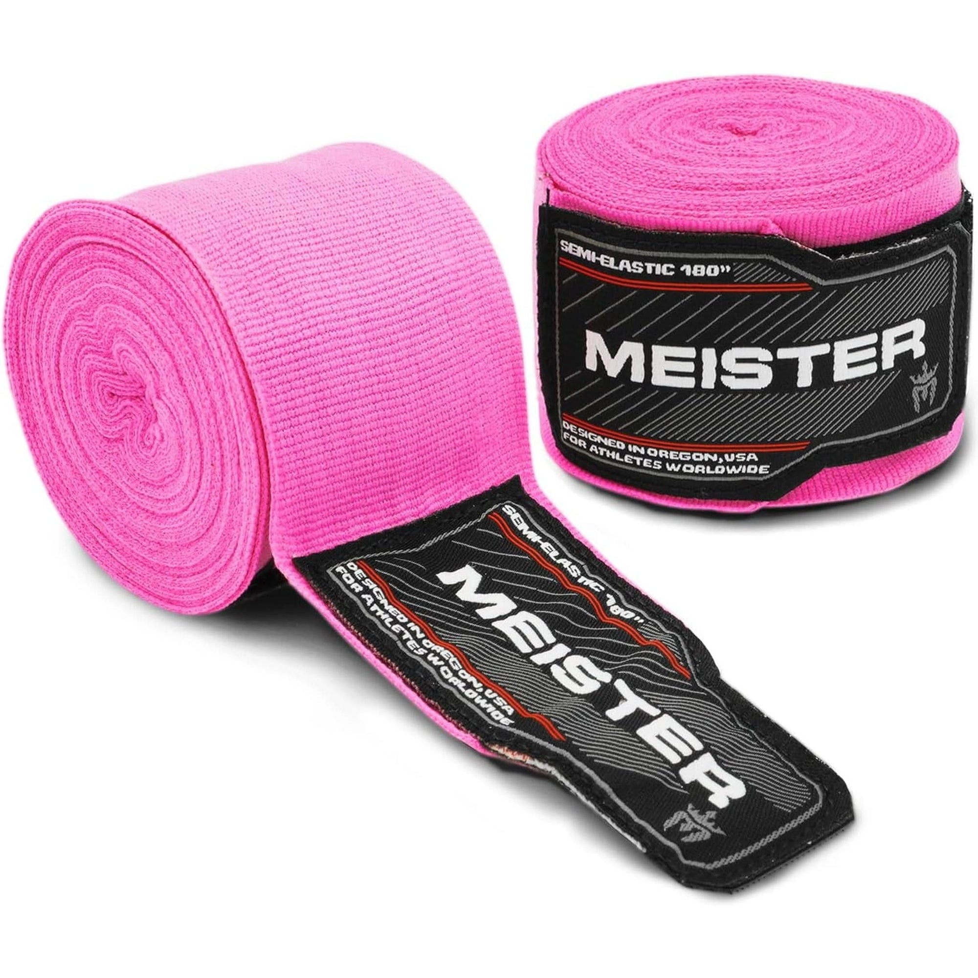 Meister Adult 180" Semi-Elastic Hand Wraps for MMA & Boxing Pair