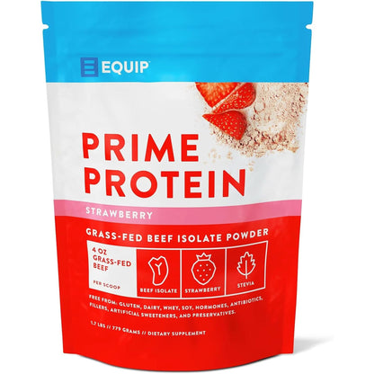 Equip Foods Prime Protein Powder | Clean, Grass Fed Beef Protein Isolate | Carnivore Protein Powder | Paleo, Keto Friendly | Gluten, Dairy Free | Helps Build & Repair Tissue | 30 Servings, Chocolate