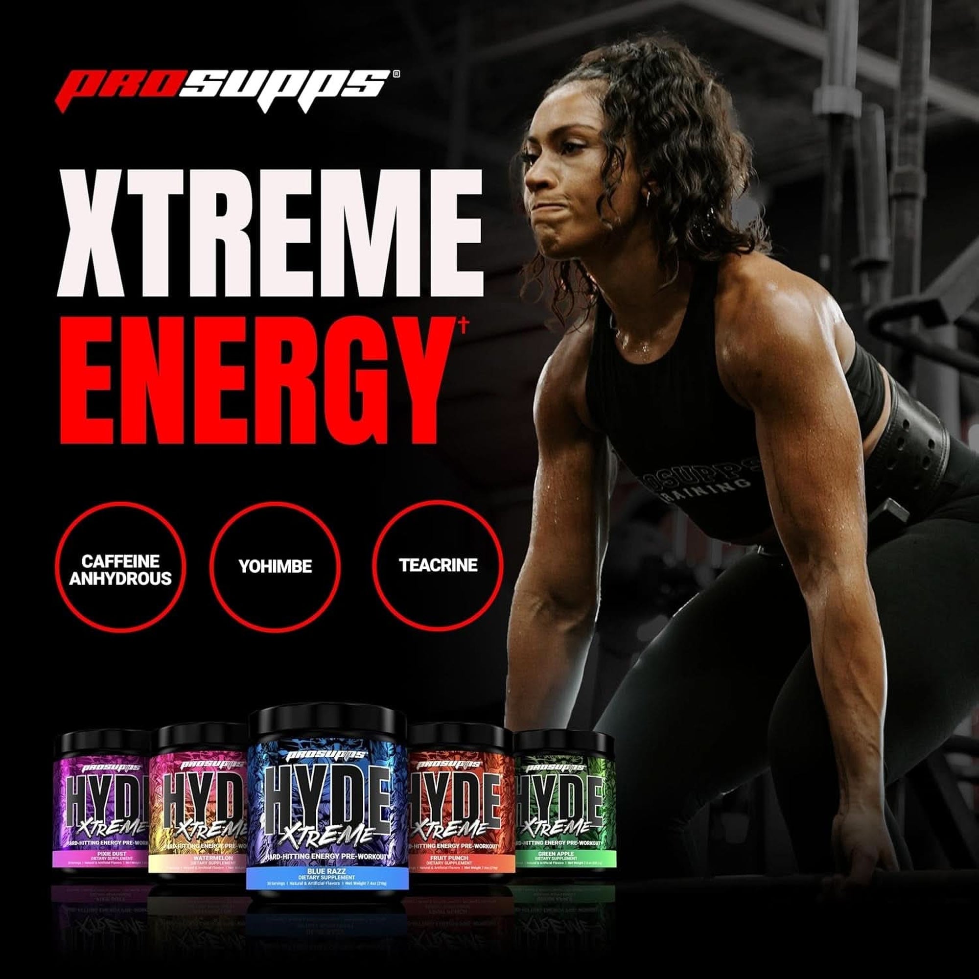 PROSUPPS® Mr. Hyde® Xtreme Pre-Workout Powder Energy Drink - Intense Sustained Energy, Pumps & Focus with Beta Alanine, Creatine & Nitrosigine, (30 Servings, Watermelon Rush)