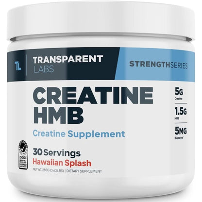 Transparent Labs Creatine HMB - Creatine Monohydrate Powder with HMB for Muscle Growth, Increased Strength, Enhanced Energy Output, and Improved Athletic Performance - 30 Servings, Strawberry Lemonade