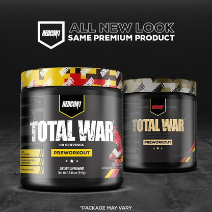 REDCON1 Total War Preworkout - Contains 320Mg of Caffeine from Green Tea, Juniper & Beta Alanine - Pre Work Out with Amino Acids to Increase Pump, Energy + Endurance (Rainbow Candy, 30 Servings)