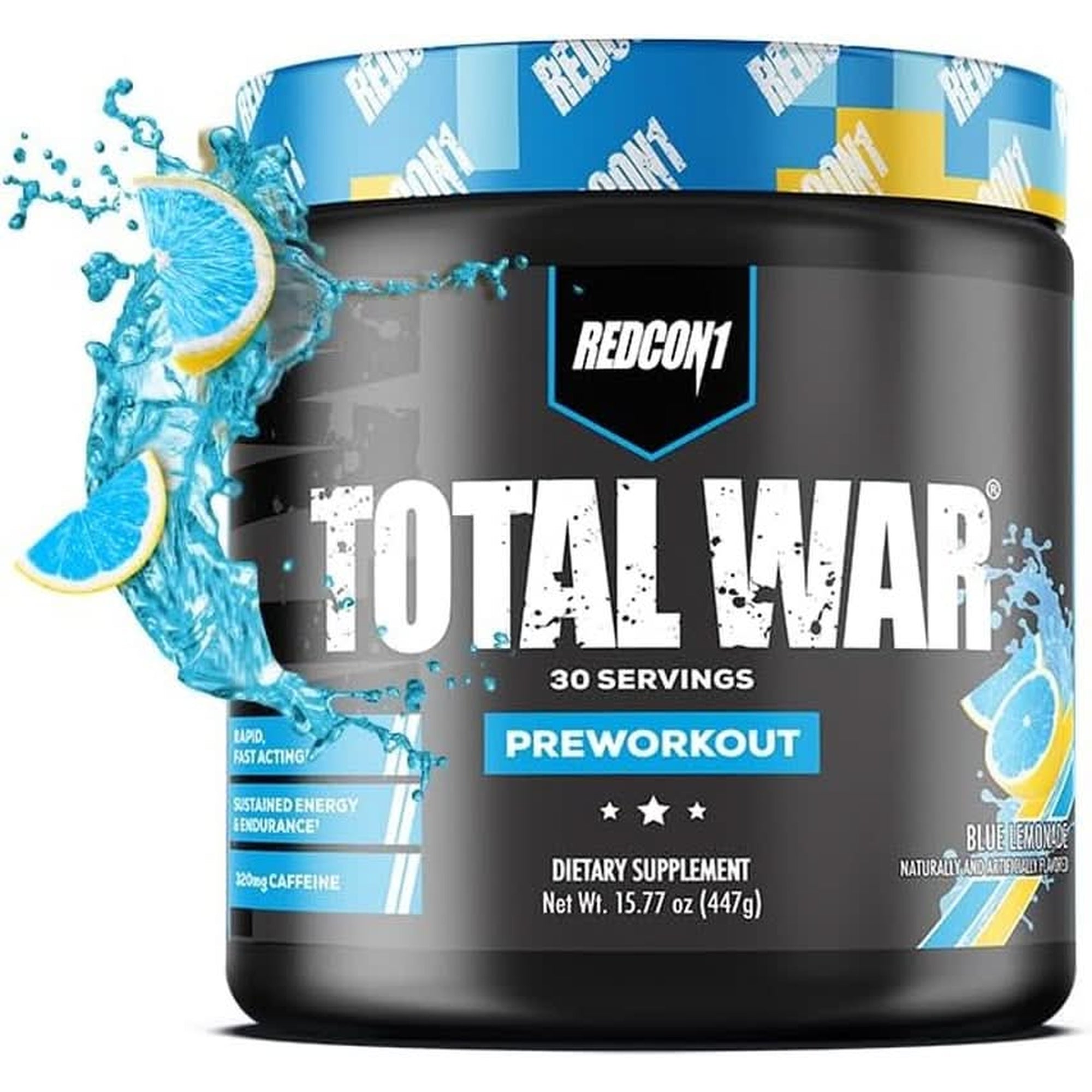 REDCON1 Total War Preworkout - Contains 320Mg of Caffeine from Green Tea, Juniper & Beta Alanine - Pre Work Out with Amino Acids to Increase Pump, Energy + Endurance (Rainbow Candy, 30 Servings)