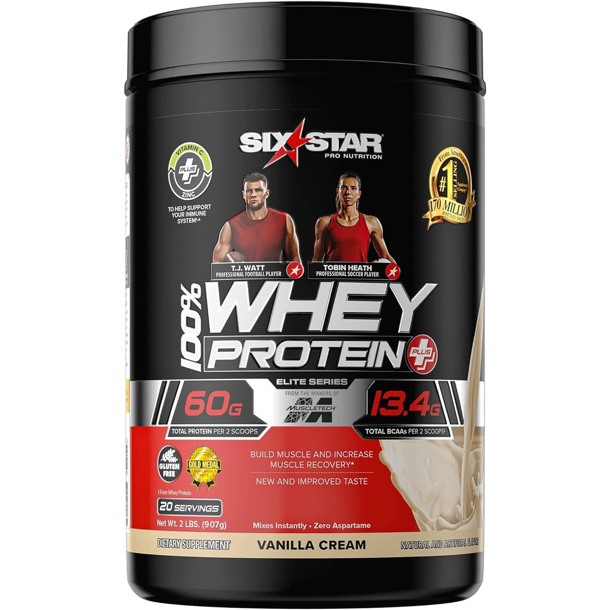 Whey Protein Powder | Six Star Whey Protein plus | Whey Protein Isolate & Peptides | Lean Protein Powder for Muscle Gain | Muscle Builder for Men & Women | Triple Chocolate, 1.82 Lbs (826 G)