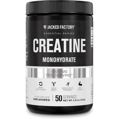 Jacked Factory Creatine Monohydrate Powder 425G - Creatine Supplement for Muscle Growth, Increased Strength, Enhanced Energy Output and Improved Athletic Performance 85 Servings, Unflavored