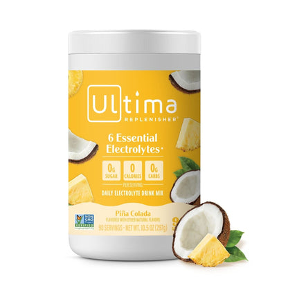 Ultima Replenisher Mocktini Electrolyte Drink Mix – Peach Bellini, 90 Servings – Hydration Powder with 6 Key Electrolytes & Trace Minerals – Keto Friendly, Non- GMO & Sugar-Free Electrolyte Powder