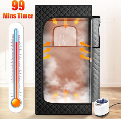 Sauna Box, Portable Steam Sauna, Portable Sauna for Home, Sauna Tent with 2.6L Steamer, 9 Levels, 2.6’ X 2.6’ X 5.9’