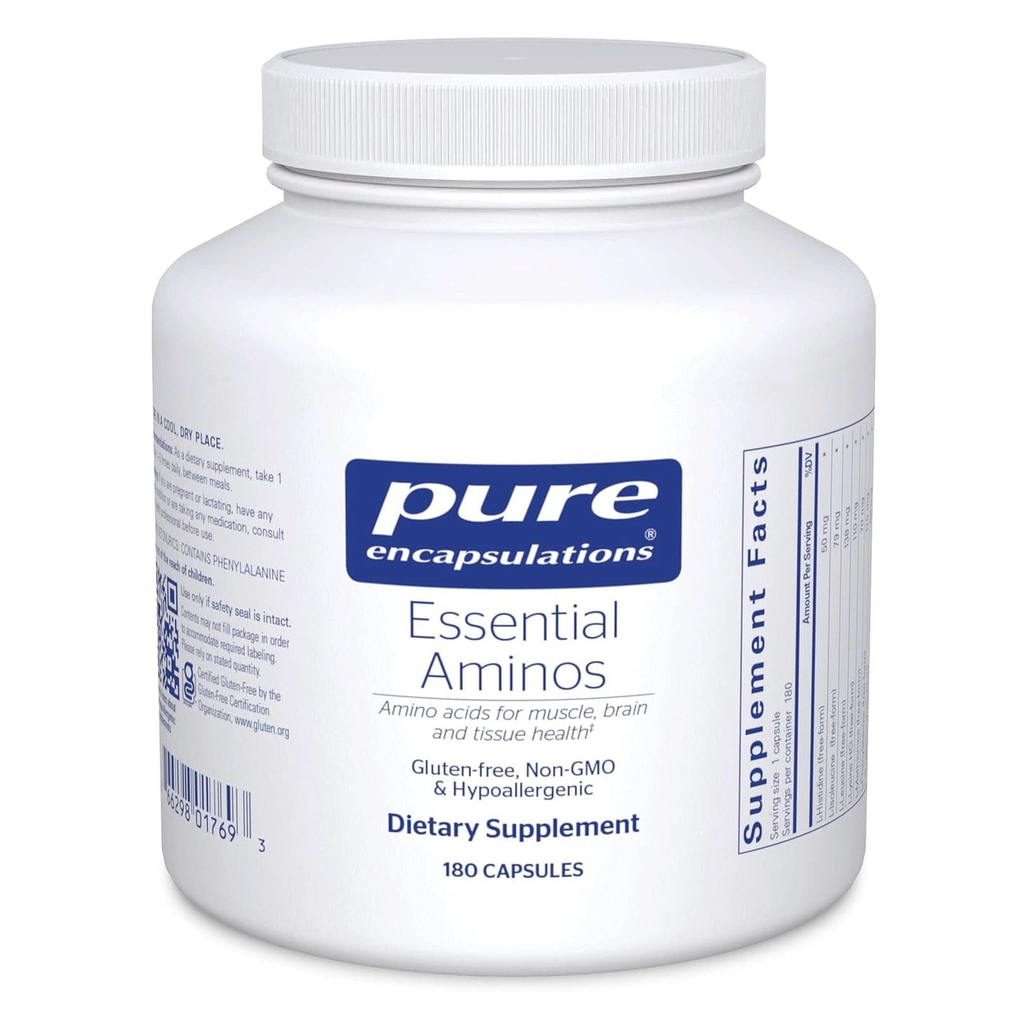 Pure Encapsulations Essential Amino Acids - Muscle Recovery Support & Health* - with Leucine, Threonine & Tryptophan - 180 Capsules