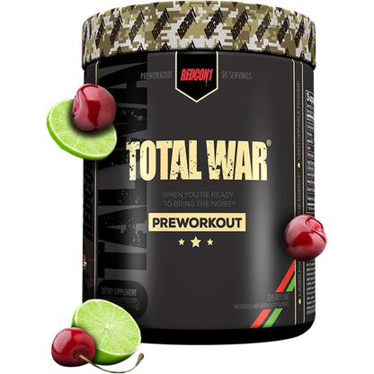 REDCON1 Total War Preworkout - Contains 320Mg of Caffeine from Green Tea, Juniper & Beta Alanine - Pre Work Out with Amino Acids to Increase Pump, Energy + Endurance (Rainbow Candy, 30 Servings)