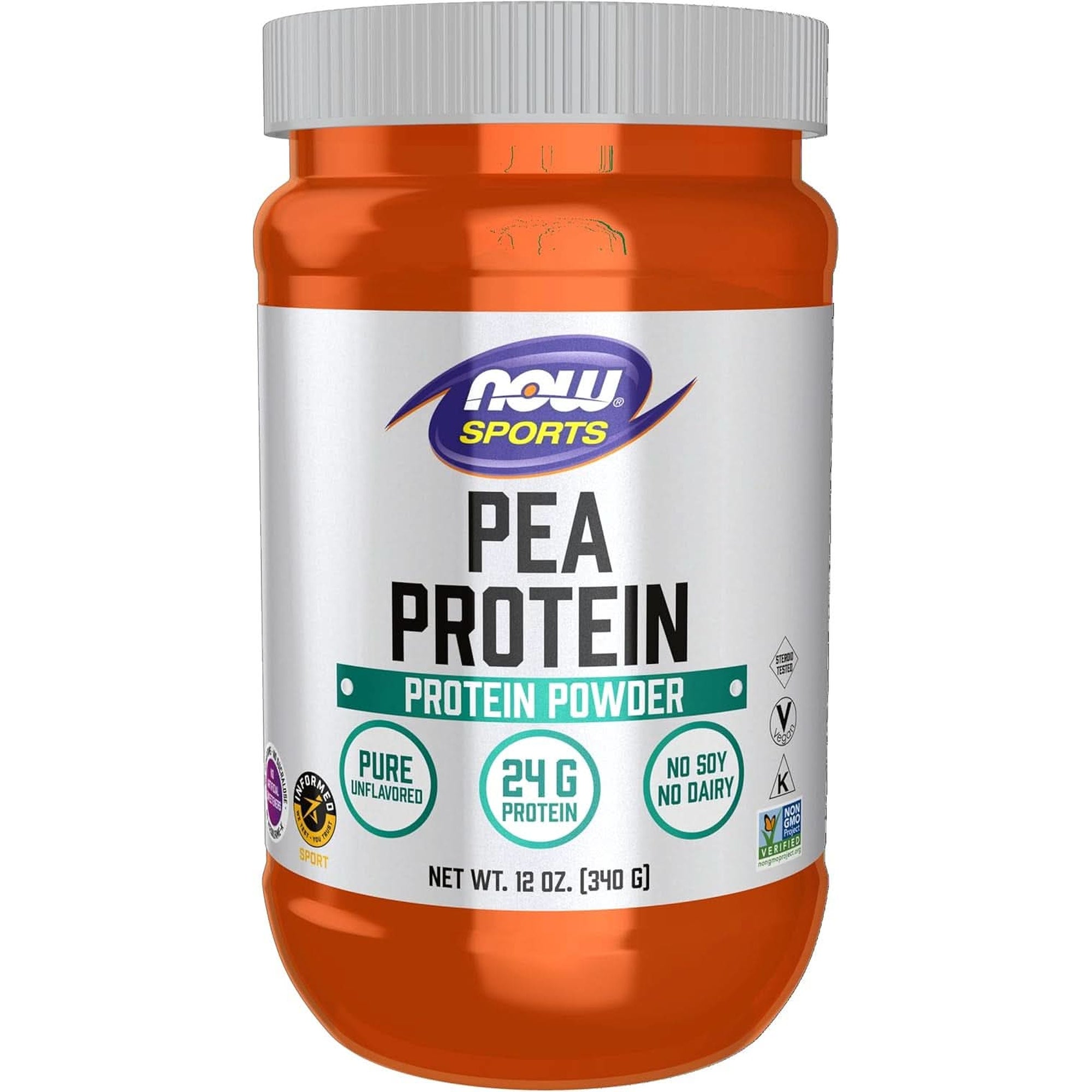 NOW Foods Sports Nutrition, Pea Protein 24 G, Fast Absorbing, Unflavored Powder, 7-Pound