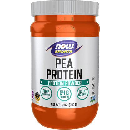 NOW Foods Sports Nutrition, Pea Protein 24 G, Fast Absorbing, Unflavored Powder, 7-Pound