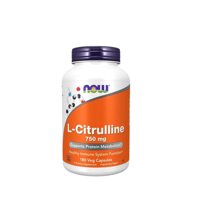 NOW Foods Supplements, L-Citrulline 750 Mg, Supports Protein Metabolism*, Amino Acid, 180 Veg Capsules