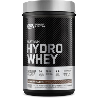 Optimum Nutrition Platinum Hydrowhey Protein Powder, 100% Hydrolyzed Whey Protein Isolate Powder, Flavor: Turbo Chocolate, 40 Servings, 3.61 Pounds (Packaging May Vary)