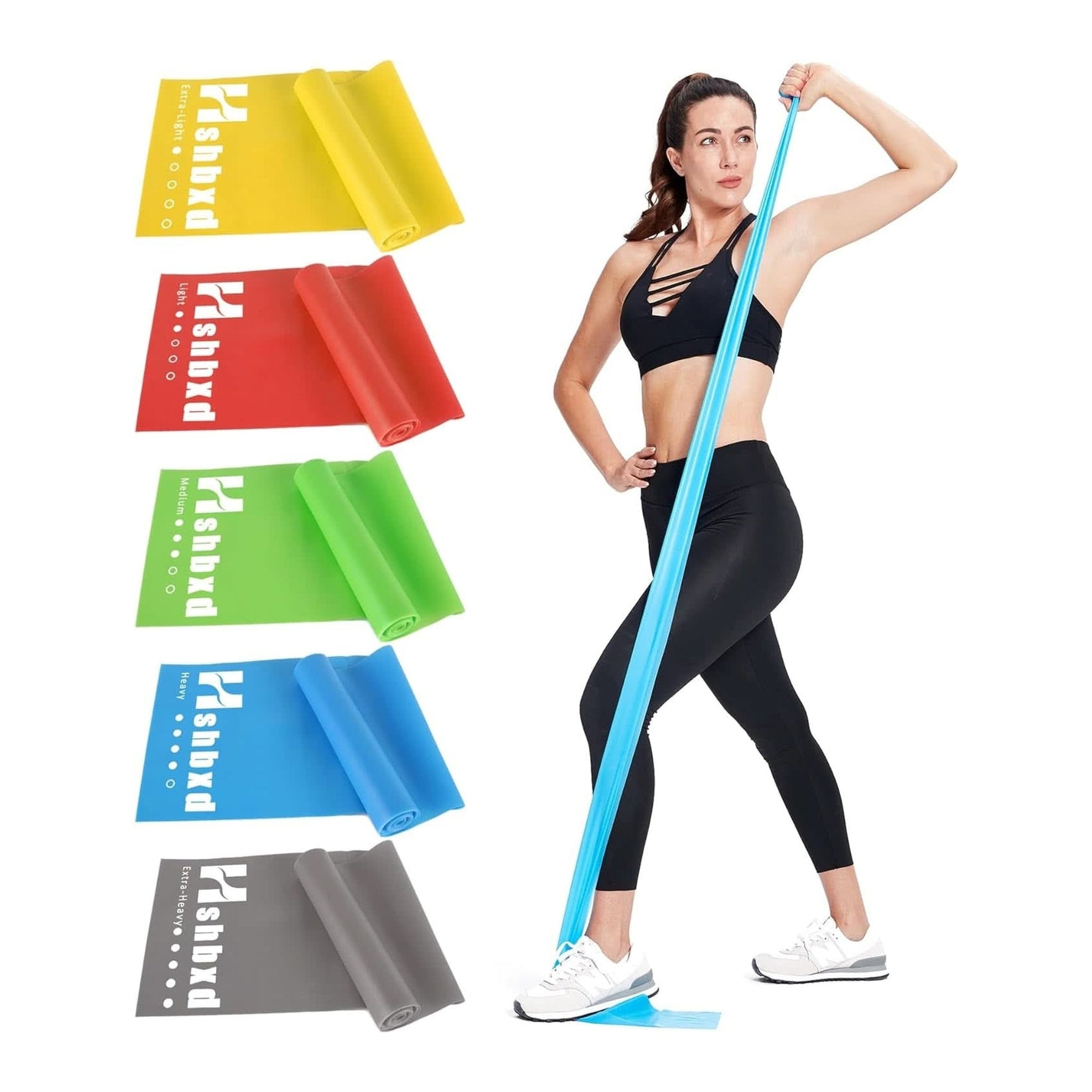 Resistance Bands for Working Out, Physical Therapy Bands, Elastic and Exercise Bands Set for Stretching, Suitable for Rehab, Yoga, Pilates, Gym, Home Exercise