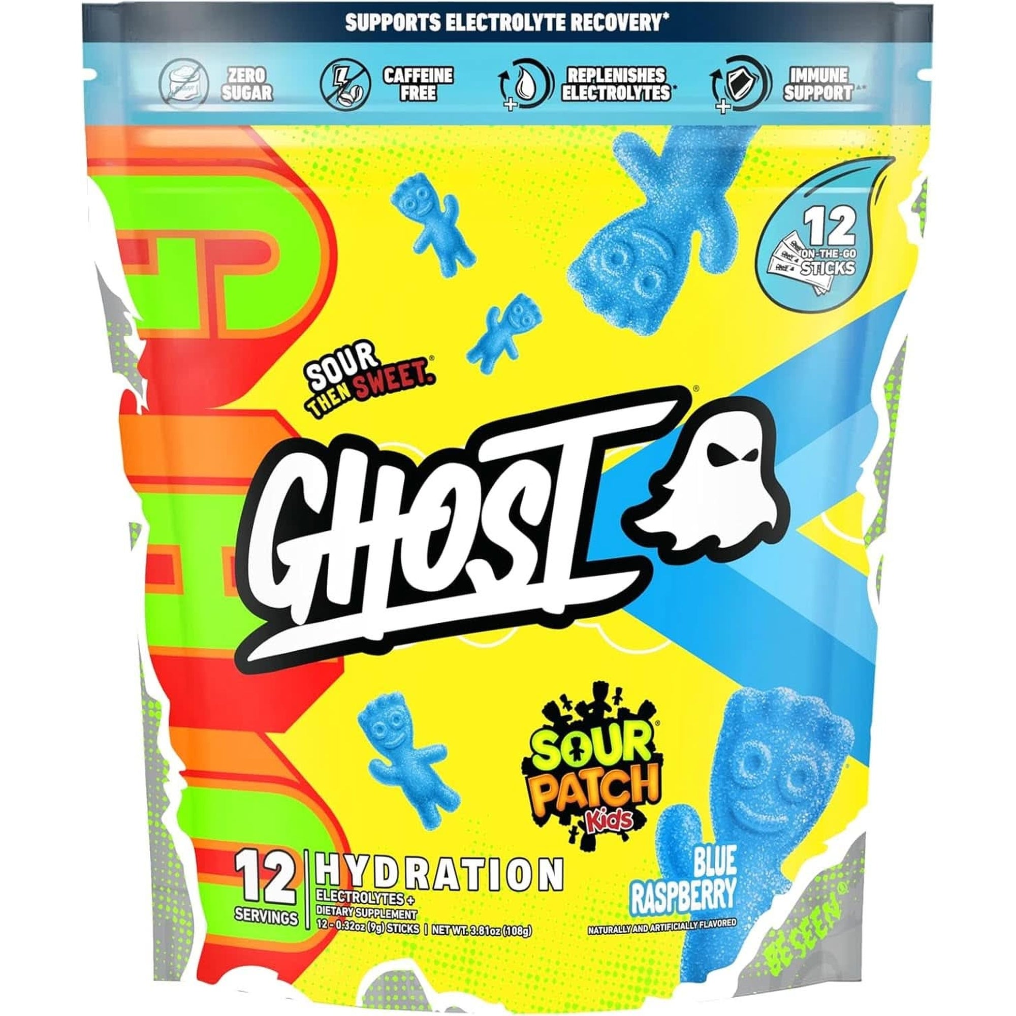 GHOST Hydration, Kiwi Strawberry, 40 Serv, Electrolyte Powder - Drink Mix Supplement with Magnesium, Potassium, Calcium, Vitamin C & Taurine for Energy & Endurance - Vegan, Free of Soy, Sugar & Gluten