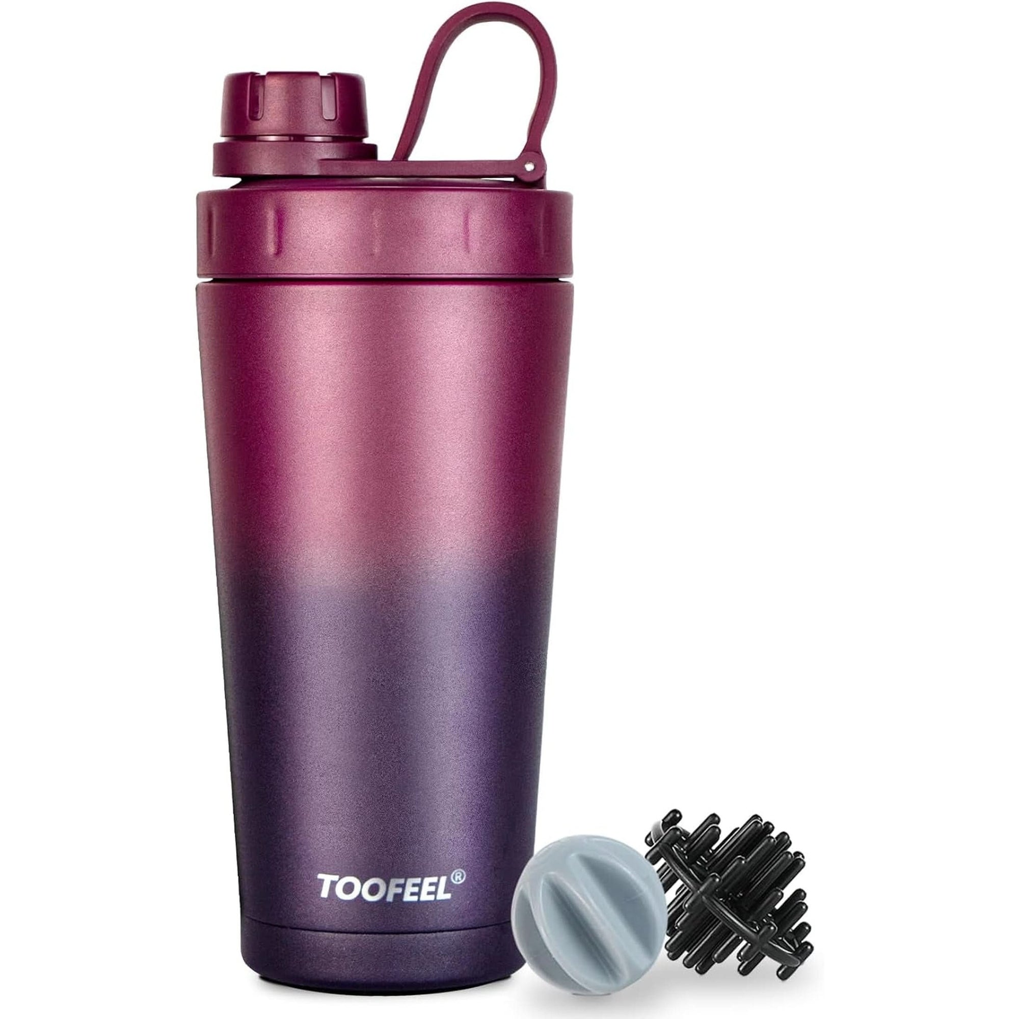 TOOFEEL Protein Shaker Bottle 20 Oz - Double Walled Insulated Vacuum Shaker Cups for Protein Shakes, Keeps Cold/Hot, Metal Stainless Steel Shaker Bottle, Preworkout Gym Shaker Bottle