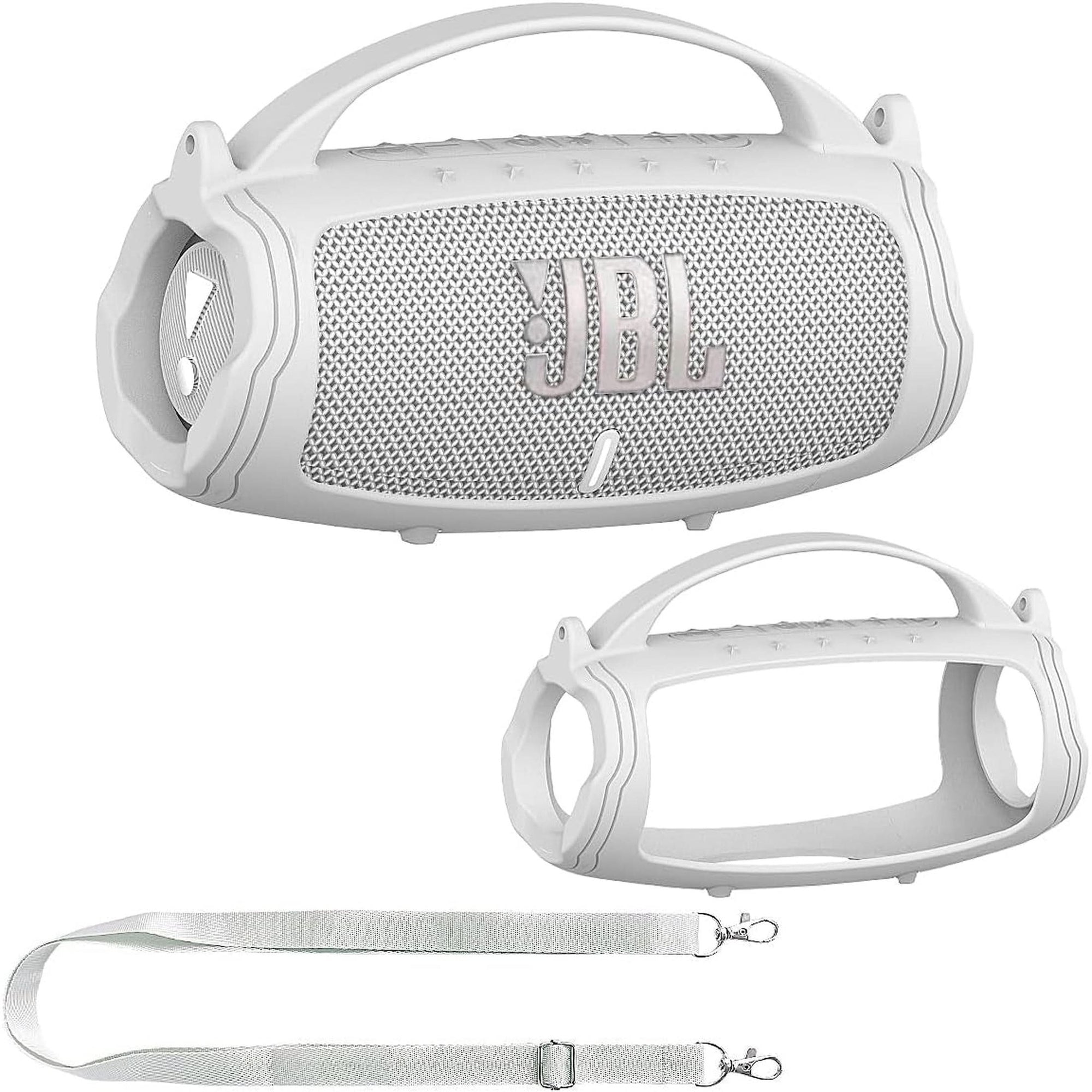 Silicone Cover Case for JBL Charge 5 Portable Bluetooth Speaker, Protective Skin Case for JBL Charge 5 Portable Bluetooth Speaker Accessories White Case