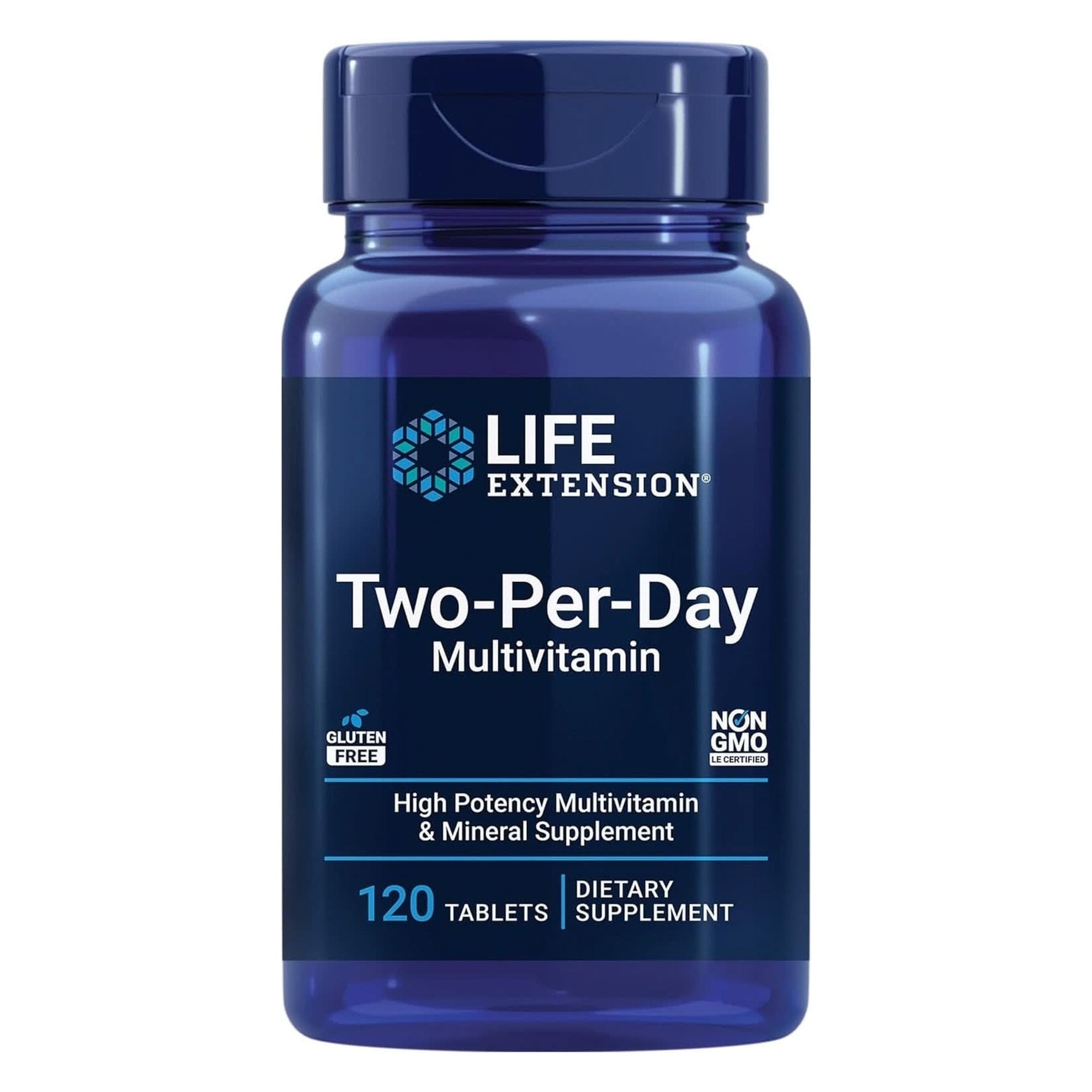 Life Extension Two-Per-Day High Potency Multi-Vitamin & Mineral Supplement - Vitamins, Minerals, Plant Extracts, Quercetin, 5-MTHF Folate & More - Gluten-Free - Non-Gmo - 120 Tablets