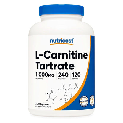 Nutricost L-Carnitine Tartrate 1,000Mg, 240 Capsules - 500Mg per Capsule, 120 Servings