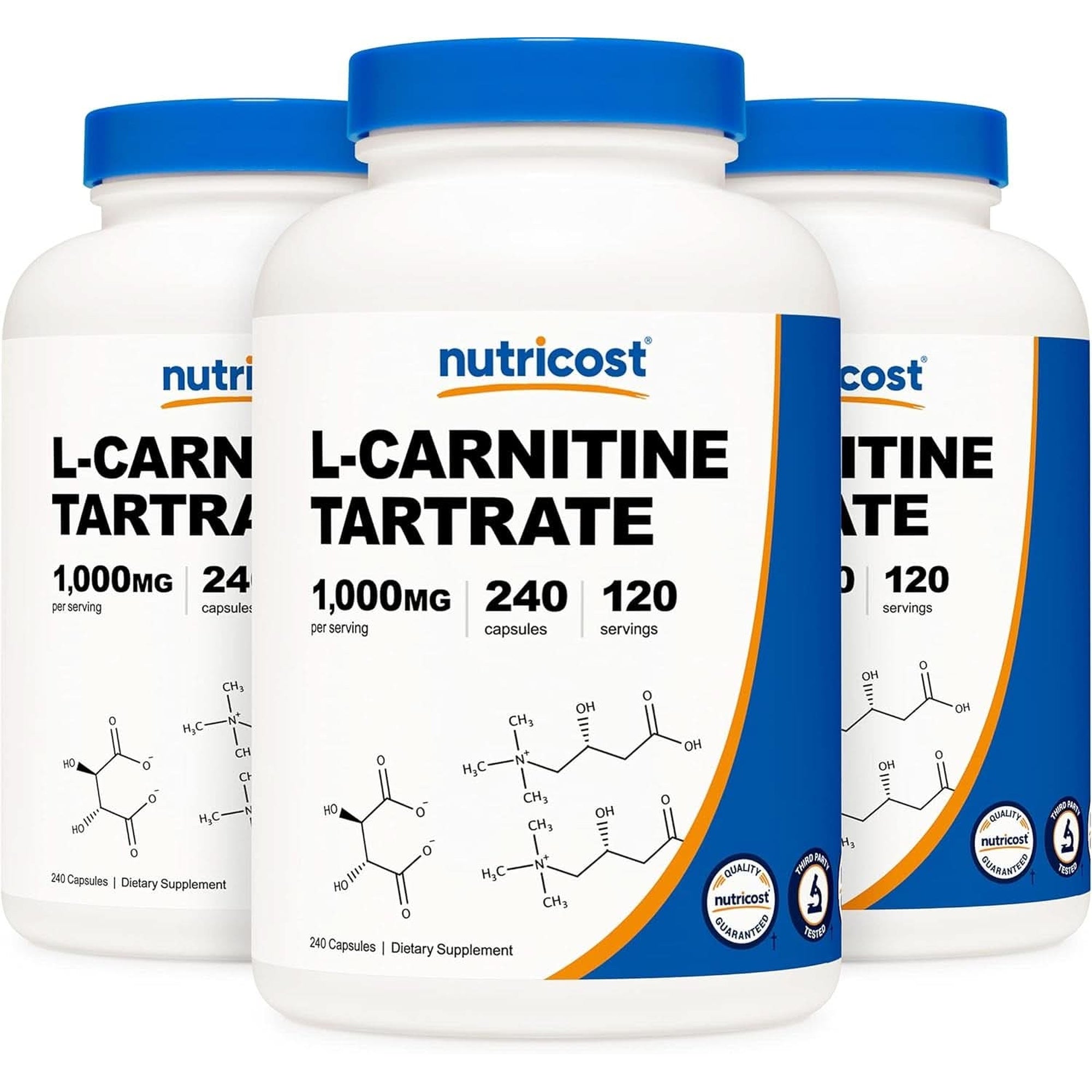 Nutricost L-Carnitine Tartrate 1,000Mg, 240 Capsules - 500Mg per Capsule, 120 Servings