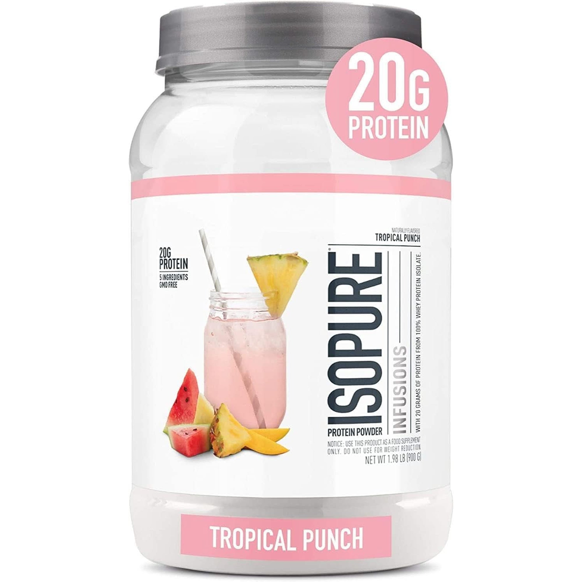 Isopure Protein Powder, Clear Whey Isolate Protein, Post Workout Recovery Drink Mix, Gluten Free with Zero Added Sugar, Infusions- Citrus Lemonade, 16 Servings, 0.88 Pounds