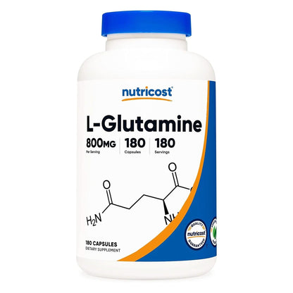 Nutricost L-Glutamine 800Mg, 180 Capsules - Gluten Free, Non-Gmo