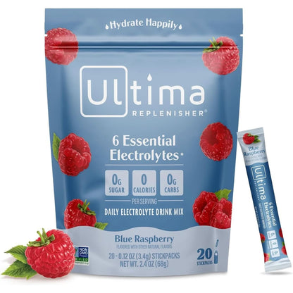 Ultima Replenisher Daily Electrolyte Drink Mix – Tropical Variety, 20 Stickpacks – Hydration Packets with 6 Electrolytes & Minerals – Keto Friendly, Non-Gmo & Sugar-Free Electrolyte Powder