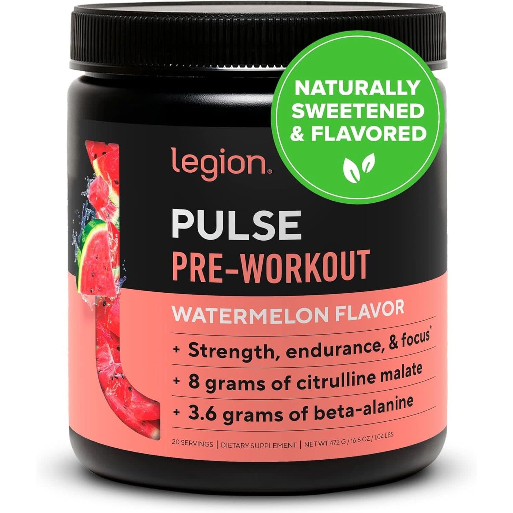 LEGION Pulse Pre Workout Supplement - All Natural Nitric Oxide Preworkout Drink to Boost Energy, Creatine Free, Naturally Sweetened, Beta Alanine, Citrulline, Alpha GPC (Fruit Punch)