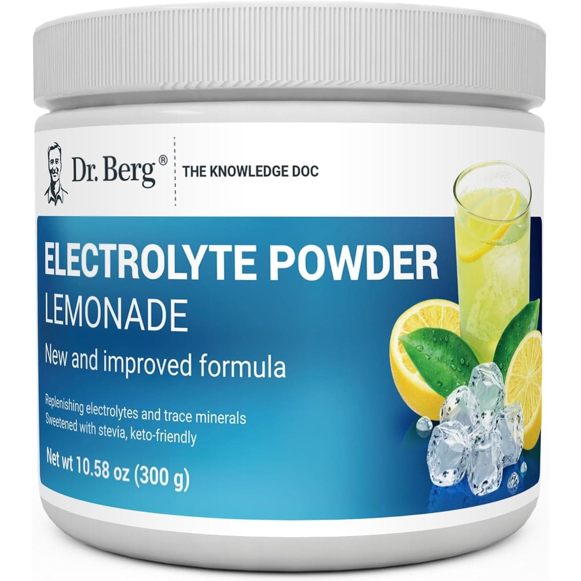 Dr. Berg Zero Sugar Hydration Keto Electrolyte Powder - Enhanced W/ 1000 Mg of Potassium & Real Pink Himalayan Salt (NOT Table Salt) - Raspberry & Lemon Flavor Hydration Drink Supplement, 100 Servings