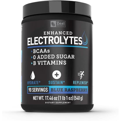 Enhanced Electrolyte Powder Cherry Limeade | 90Ct. + BCAA, B-Vitamins & Real Salt® - Hydration Powder W Potassium, Sodium, Zinc, Magnesium for Hydration