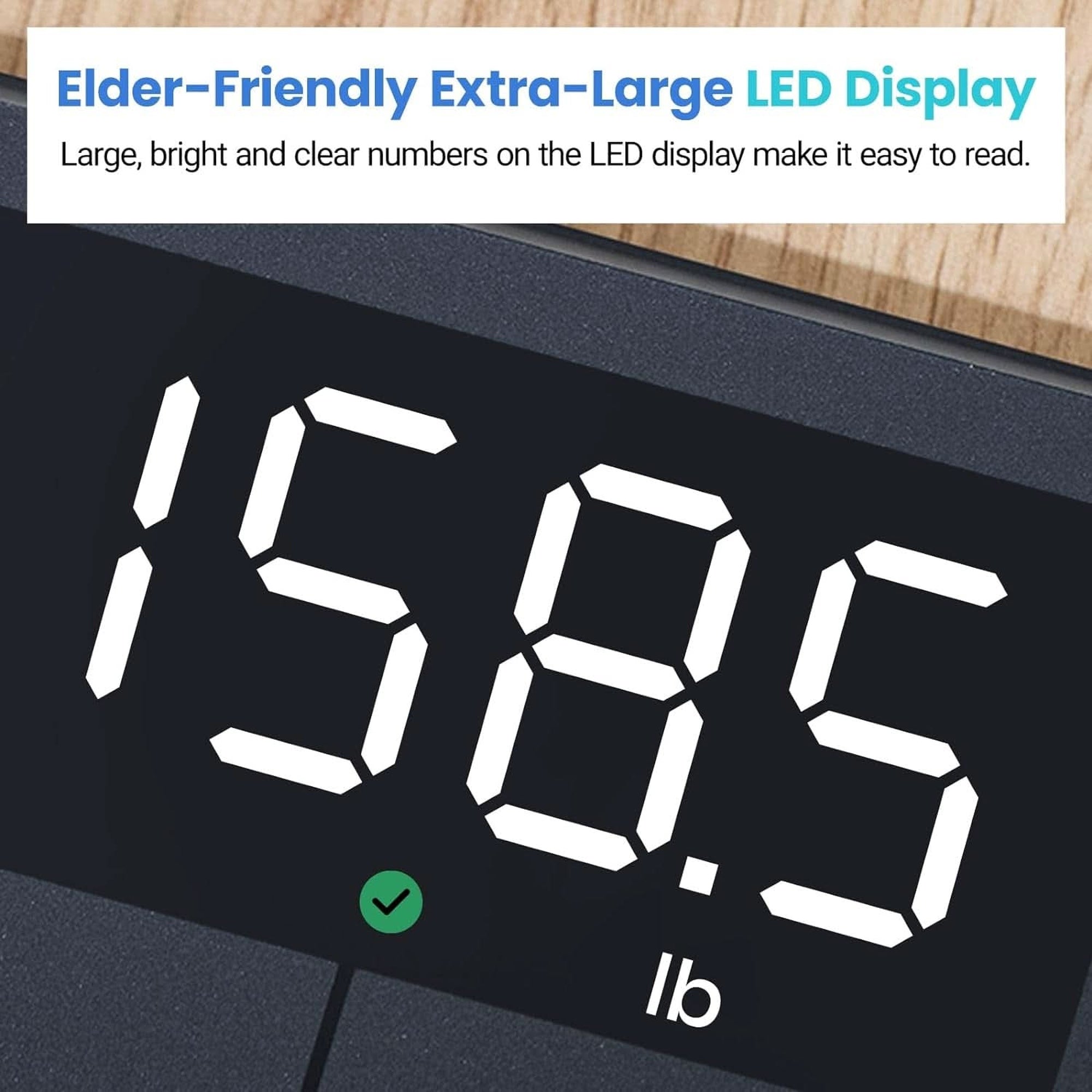 Etekcity Scale for Body Weight, Digital Bathroom Scales for People, Most Accurate to 0.05Lb, Bright LED Display & Large Clear Numbers, Upgraded Quality for the Elderly Safe Home Use, 400 Lbs