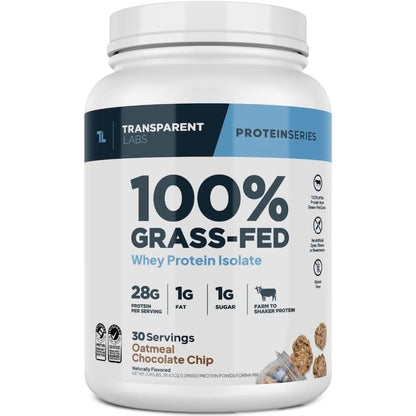 Transparent Labs Grass-Fed Whey Protein Isolate - Natural Flavor, Gluten Free Whey Protein Powder W/ 28G of Protein per Serving & 9 Essential Amino Acids - 30 Servings, Chocolate Peanut Butter