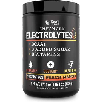 Enhanced Electrolyte Powder Cherry Limeade | 90Ct. + BCAA, B-Vitamins & Real Salt® - Hydration Powder W Potassium, Sodium, Zinc, Magnesium for Hydration