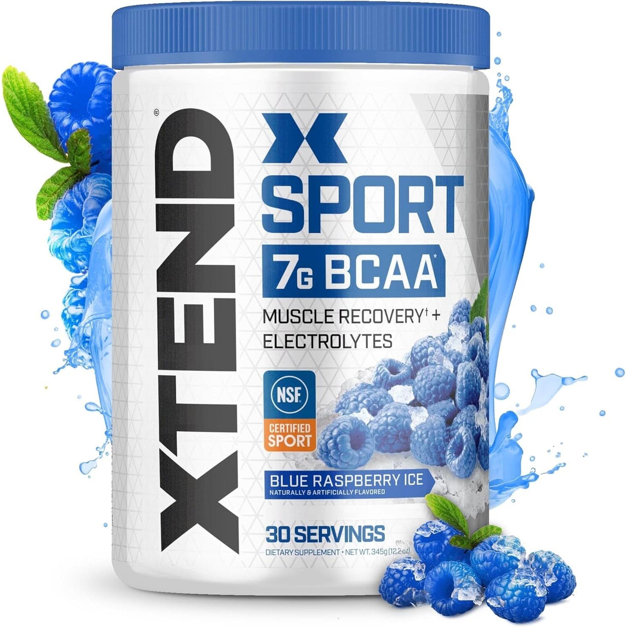 XTEND Sport BCAA Powder Strawberry Kiwi Splash - Electrolyte Powder for Recovery & Hydration with Amino Acids - 30 Servings