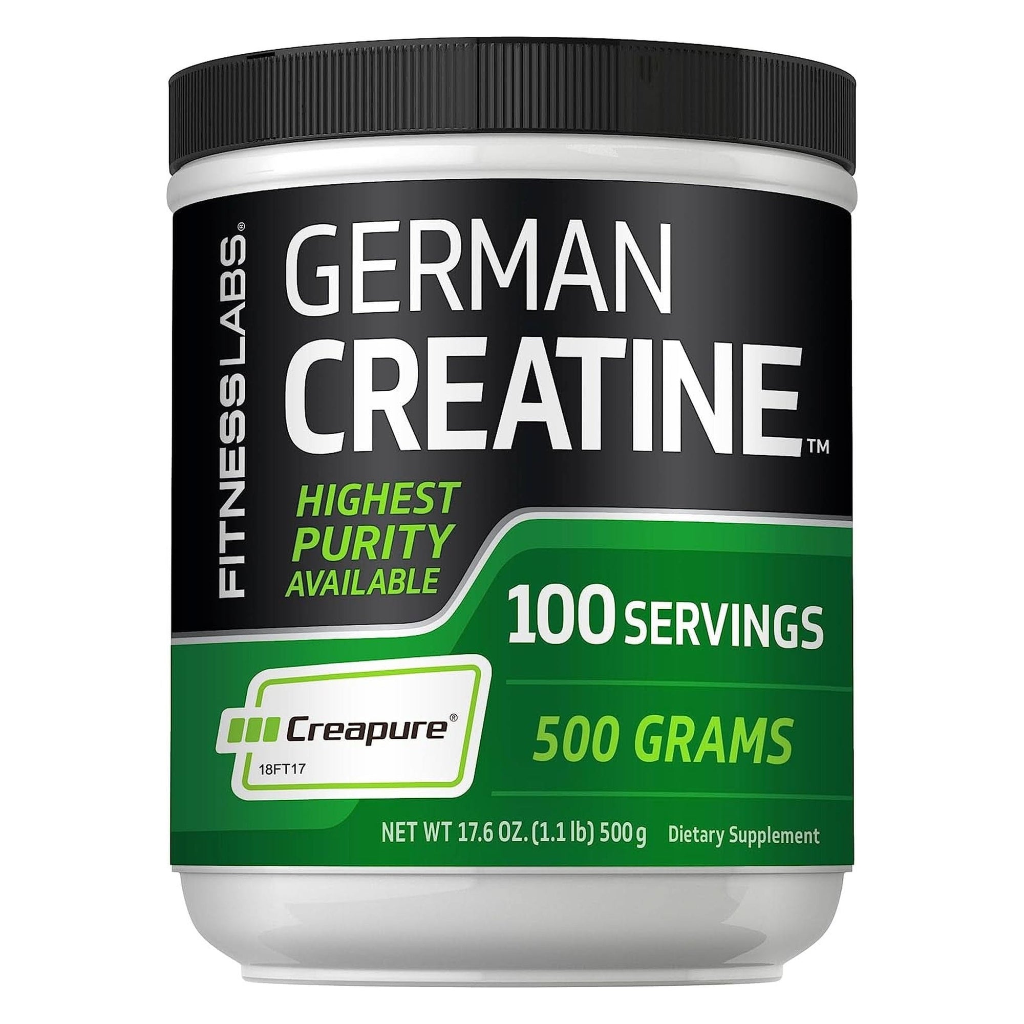 Fitness Labs German Creatine Monohydrate Powder | 1.1 Lb | Creapure Fitness Supplement | 100 Servings