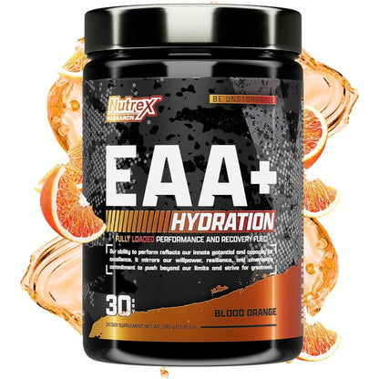 Nutrex Research EAA Hydration | Eaas + BCAA Powder | Muscle Recovery, Strength, Muscle Building, Endurance | 8G Essential Amino Acids + Electrolytes | 30 Servings It'S Mango Time