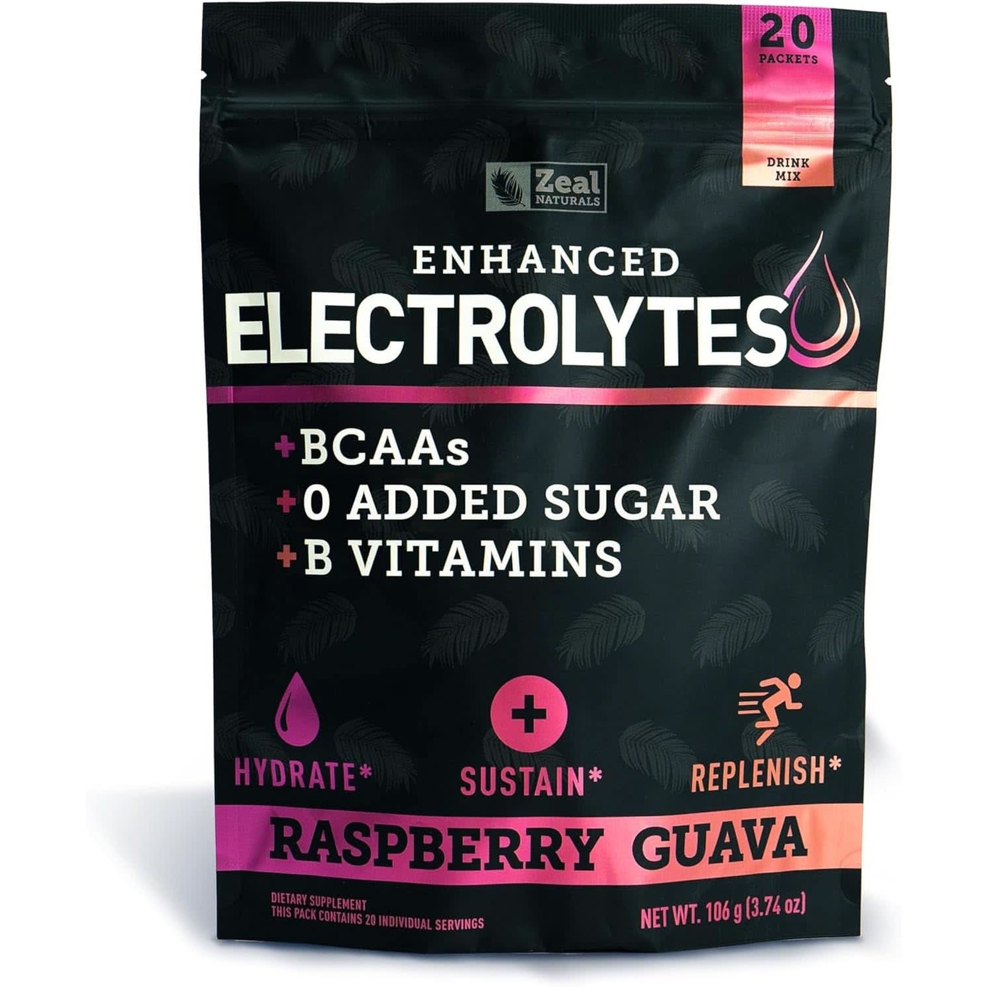 Enhanced Electrolyte Powder (Raspberry Guava 90Ct) Sugar Free + BCAA, B-Vitamins & Real Salt® - Keto Electrolytes Drinks, Hydration Powder W Potassium, Sodium, Zinc, Magnesium for Hydration & Recovery