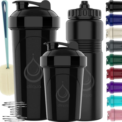 -10 PACK- Small Shaker Bottles for Protein Mixes | Bpa-Free & Dishwasher Safe | 5 Large 28 Oz & 5 20 Oz | Blender Shaker Cups for Protein Shakes