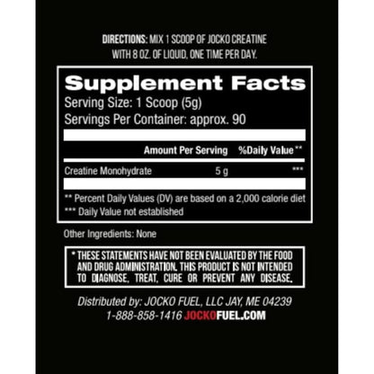 Jocko Fuel Creatine Monohydrate Powder - Creatine for Men & Women, Supplement for Athletic Performance & Muscle Health, 90 Servings 16 Oz (Unflavored)