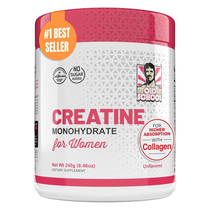 5G Creatine Monohydrate Powder for Women Booty Gain +2000Mg Collagen +1G BCAA 2:1:1 (No Fillers) Supports Lean Muscles & Recovery, Pump, Energy & Stamina - Micronized, Natural & Made in USA - 240G