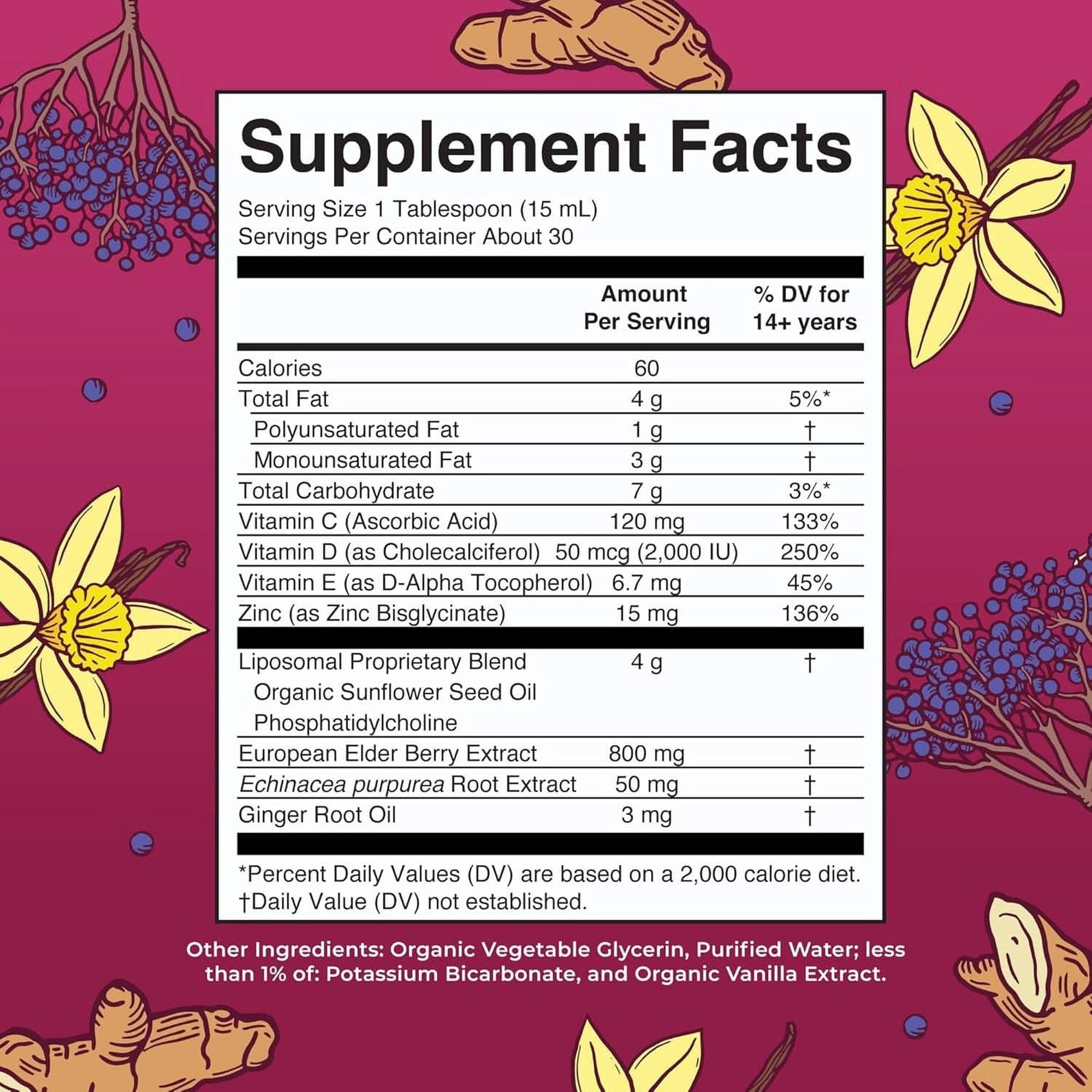 7 in 1 Immunity Liposomal by Maryruth'S | Elderberry Liquid with Vitamin C | Liquid Vitamins | Immune Support Supplement | Elderberry with Zinc and Vitamin C | Vegan| Gluten Free | 30 Servings