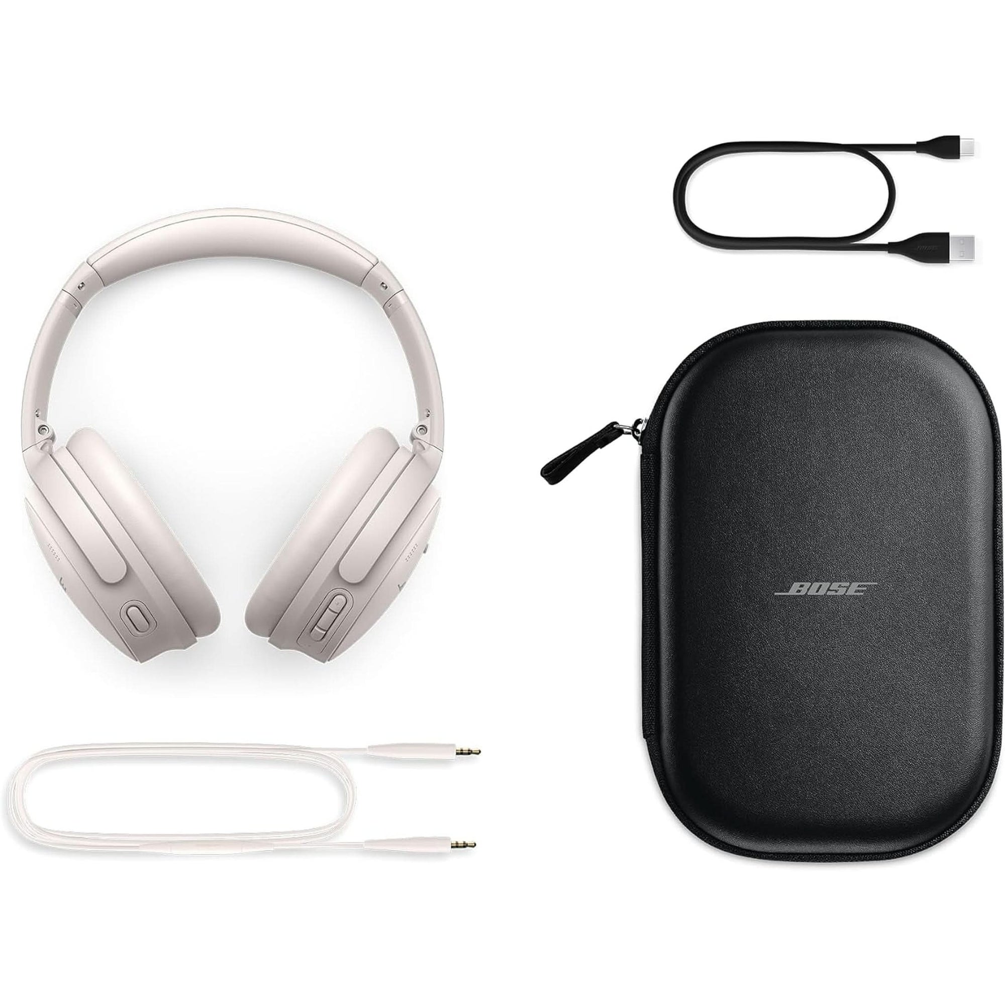 Bose Quietcomfort Bluetooth Headphones, Wireless Headphones, over Ear Noise Cancelling Headphones with Mic, up to 24 Hours of Battery Life, White Smoke