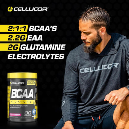 Cellucor BCAA Sport, BCAA Powder Sports Drink for Hydration & Recovery, Cherry Limeade, 30 Servings